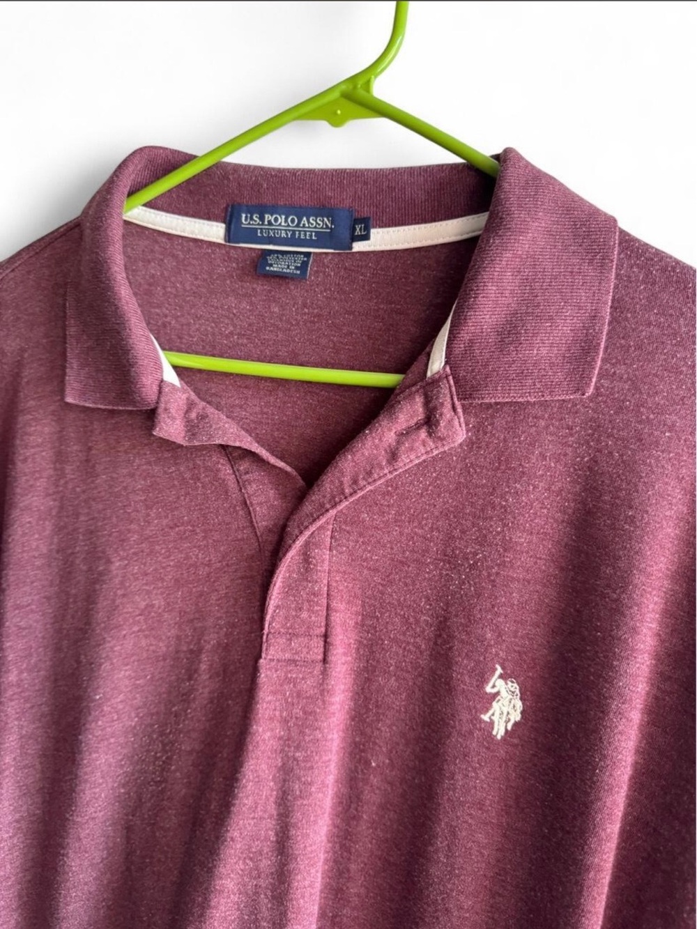 U.S. Polo Assn. Maroon Heather Polo Shirt with Embroidered Logo